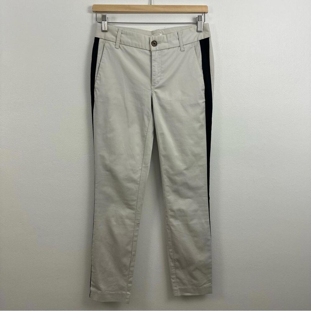 J. Crew Straight Leg Kakis with Tuxedo Stripe Pants Women's Size 00